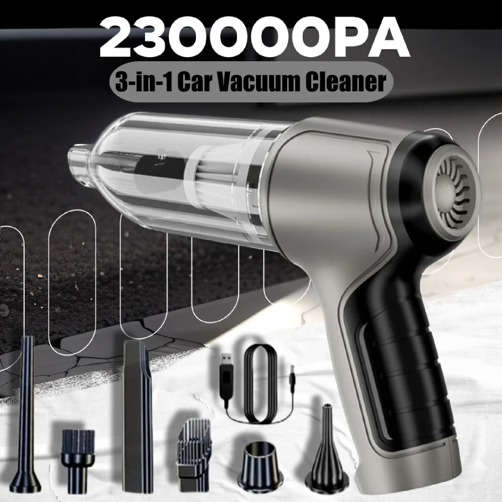 Dynamic Car Vacuum Cleaner – Strong Suction Mini Wireless Handheld Machine & Air Duster